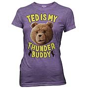 Ted Is My Thunder Buddy Juniors Purple T-Shirt